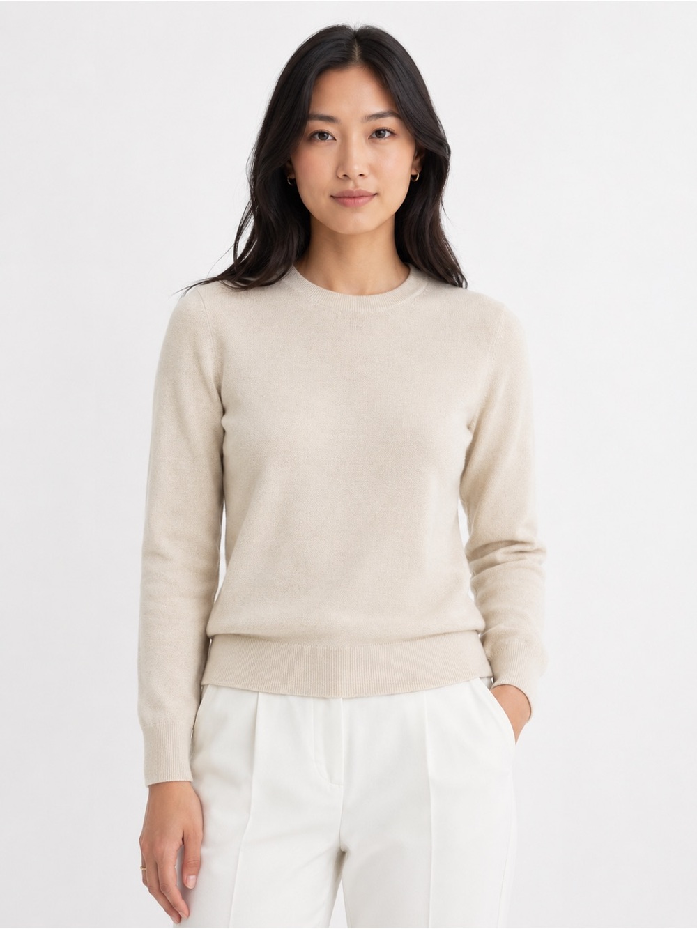 Uniqlo - 100% Wool - Cream - Lightweight Sweater - Unisex - Size Medium